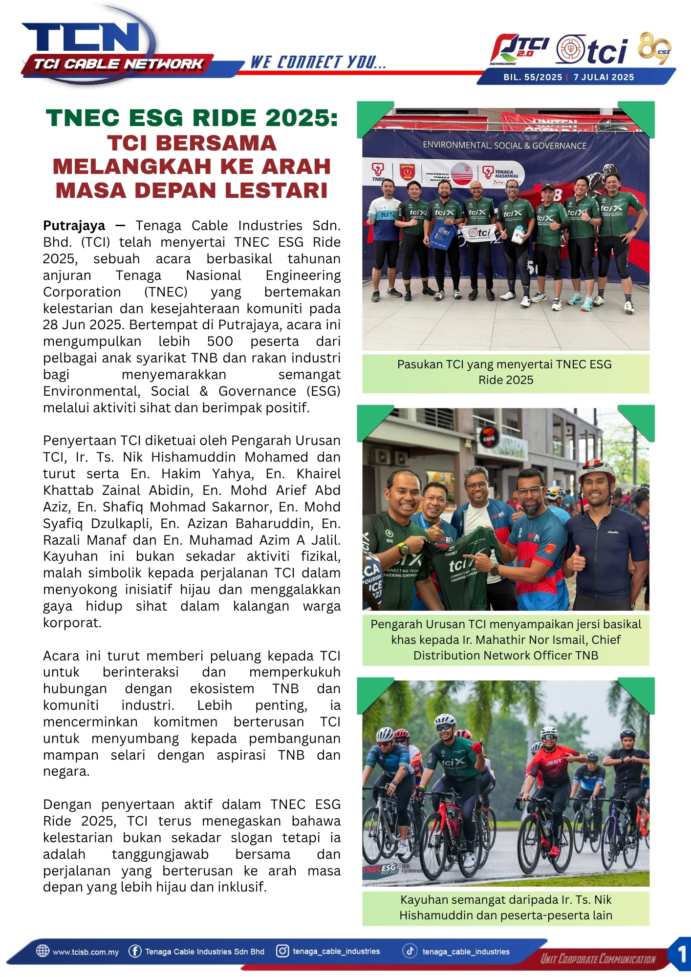 TNEC ESG RIDE 2025 : TCI BERSAMA MELANGKAH KE ARAH MASA DEPAN LESTARI