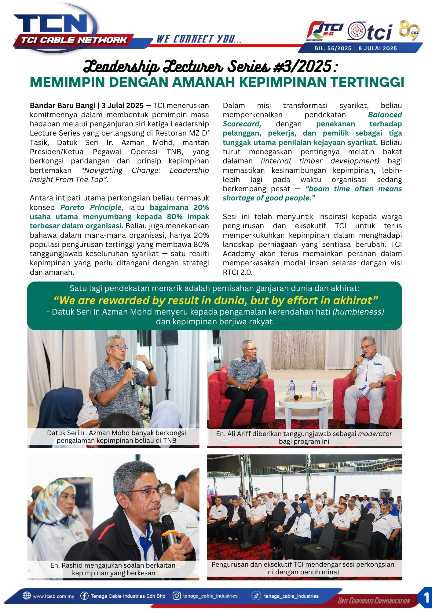 MEMIMPIN DENGAN AMANAH KEPIMPINAN TERTINGGI