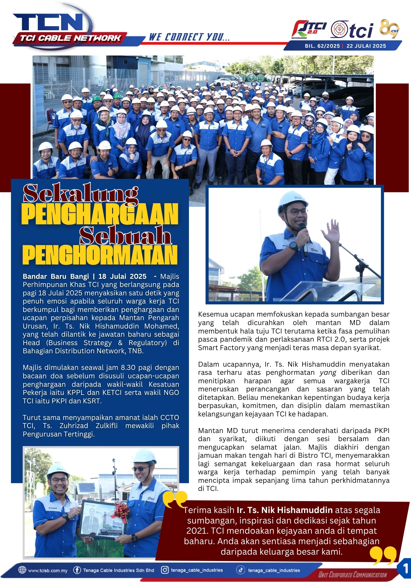 SEKALUNG PENGHARGAAN SEBUAH PENGHORMATAN
