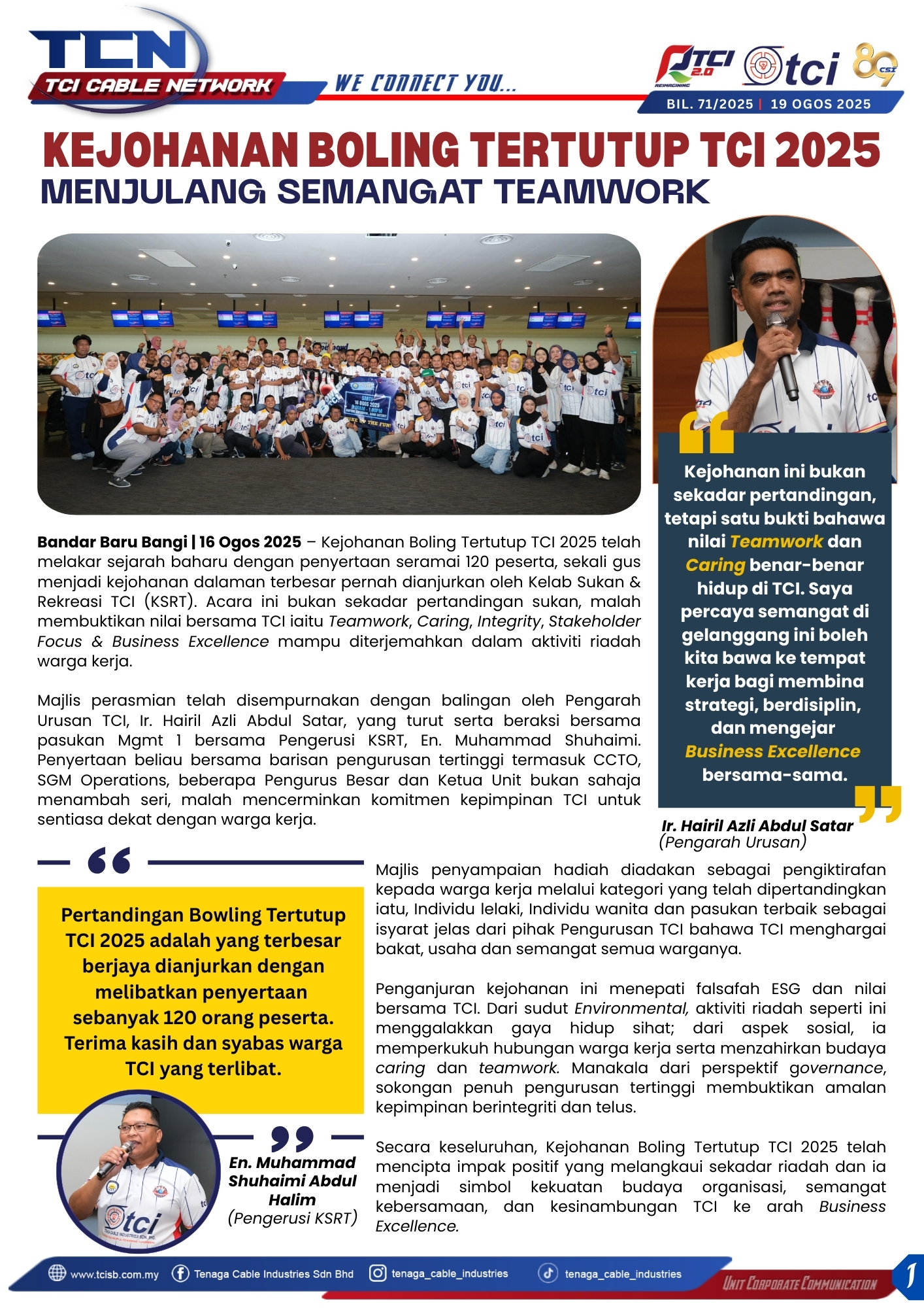 KEJOHANAN BOLING TERTUTUP TCI 2025