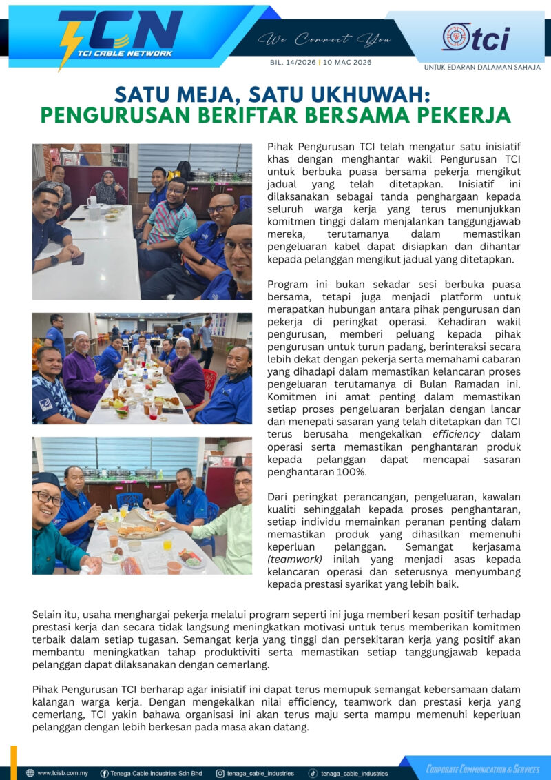 SATU MEJA, SATU UKHUWAH