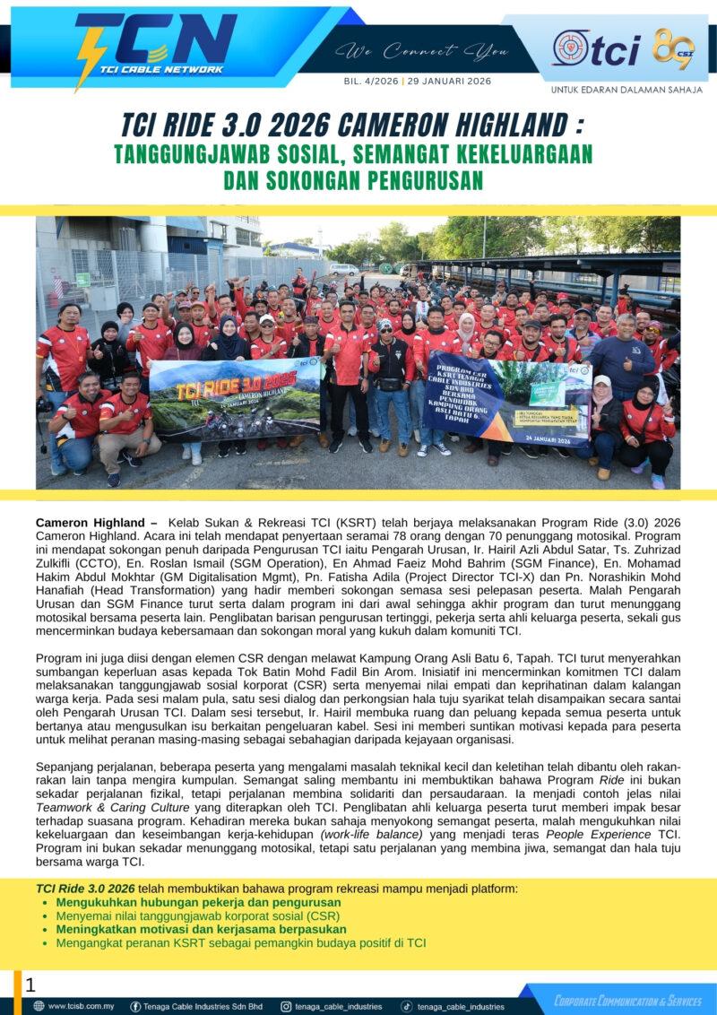 TCI RIDE 3.0 2026 : CAMERON HIGHLAND