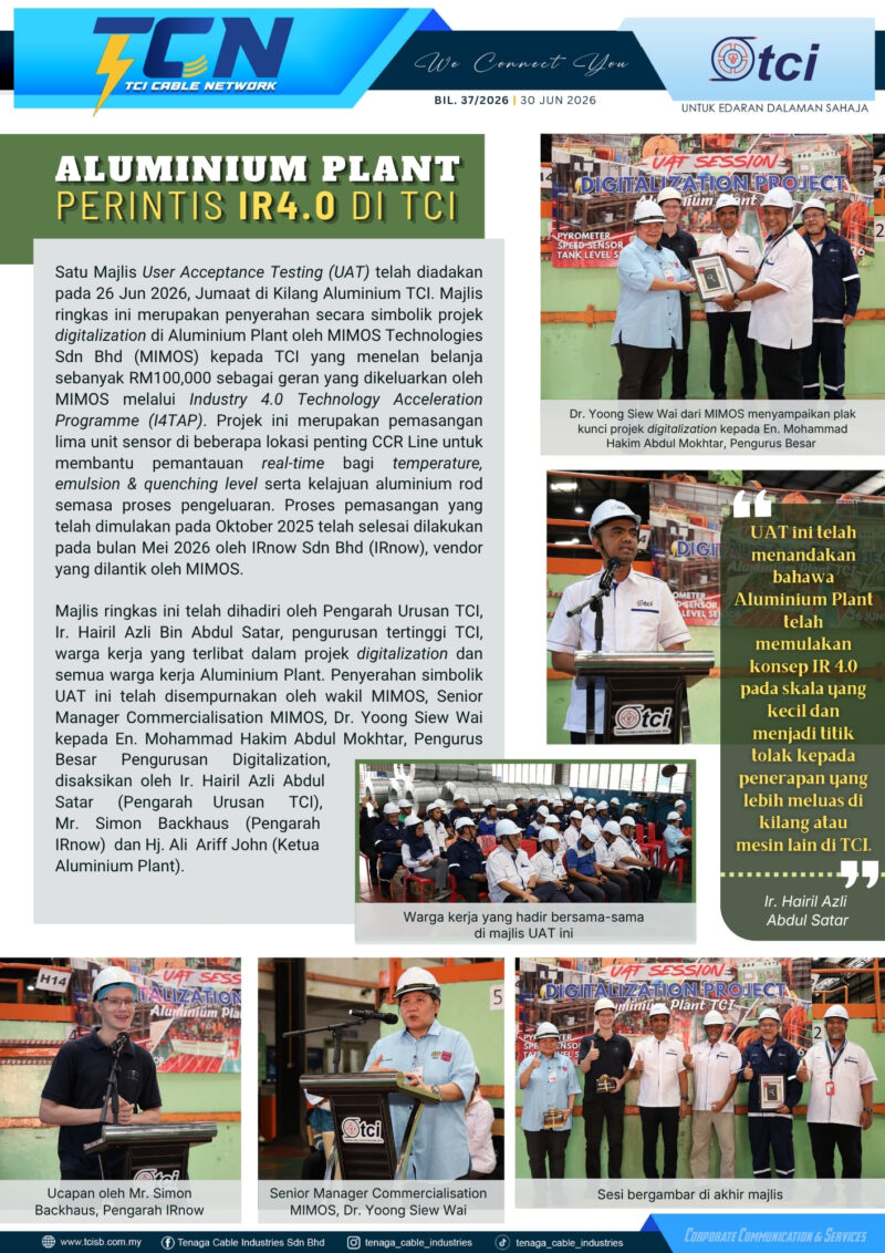ALUMINIUM PLANT PERINTIS IR4.0 DI TCI